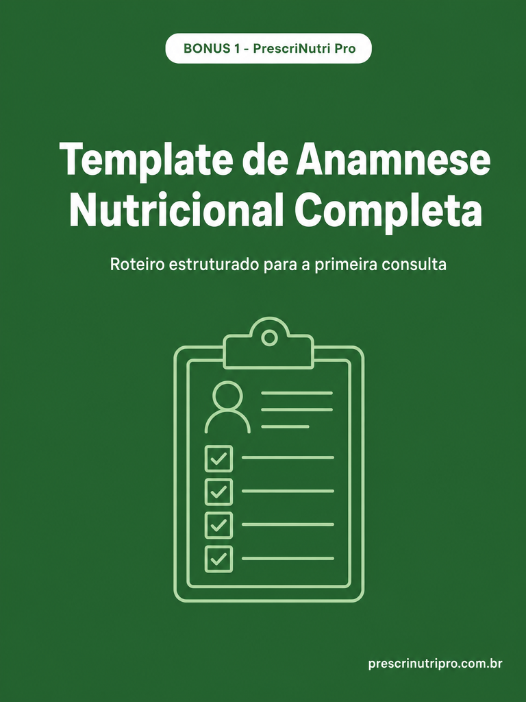 Capa do Bônus 1: Template de Anamnese Nutricional Completa