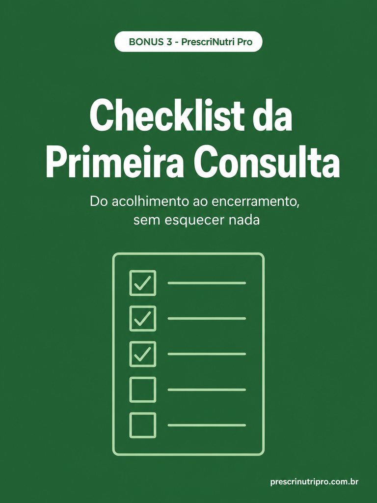 Capa do Bônus 3: Checklist da Primeira Consulta
